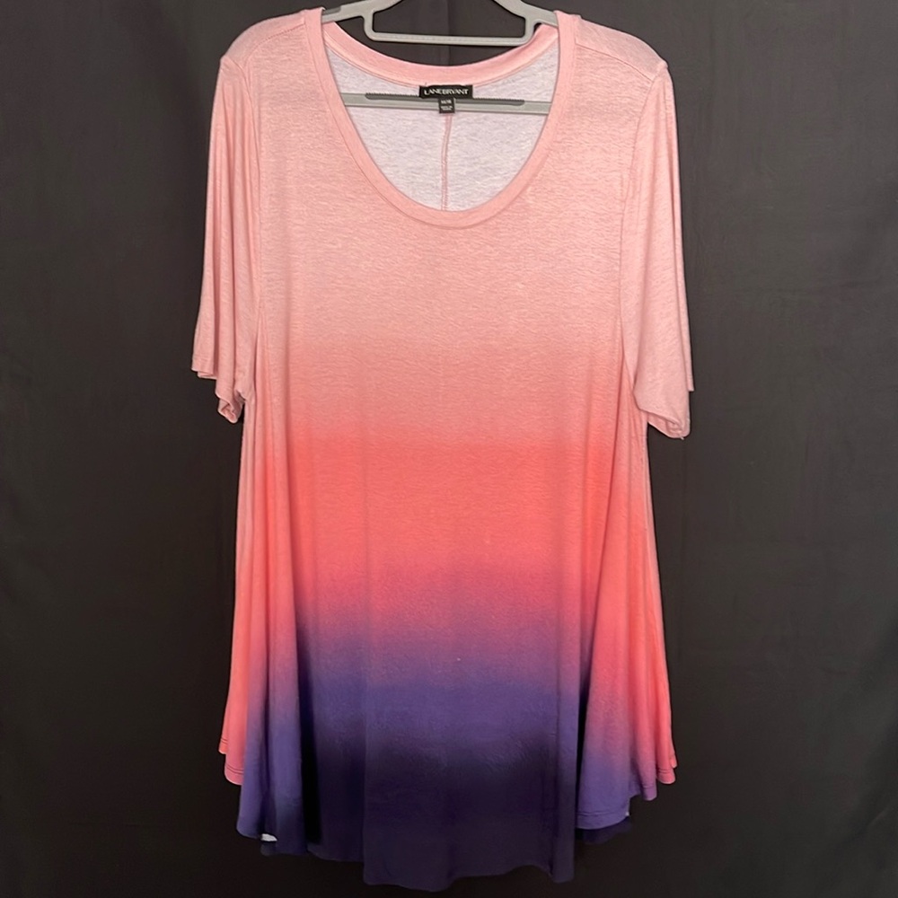 Lane Bryant Ombre Scoop Neck Women's Top Plus Size 14/16